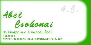 abel csokonai business card