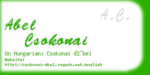 abel csokonai business card